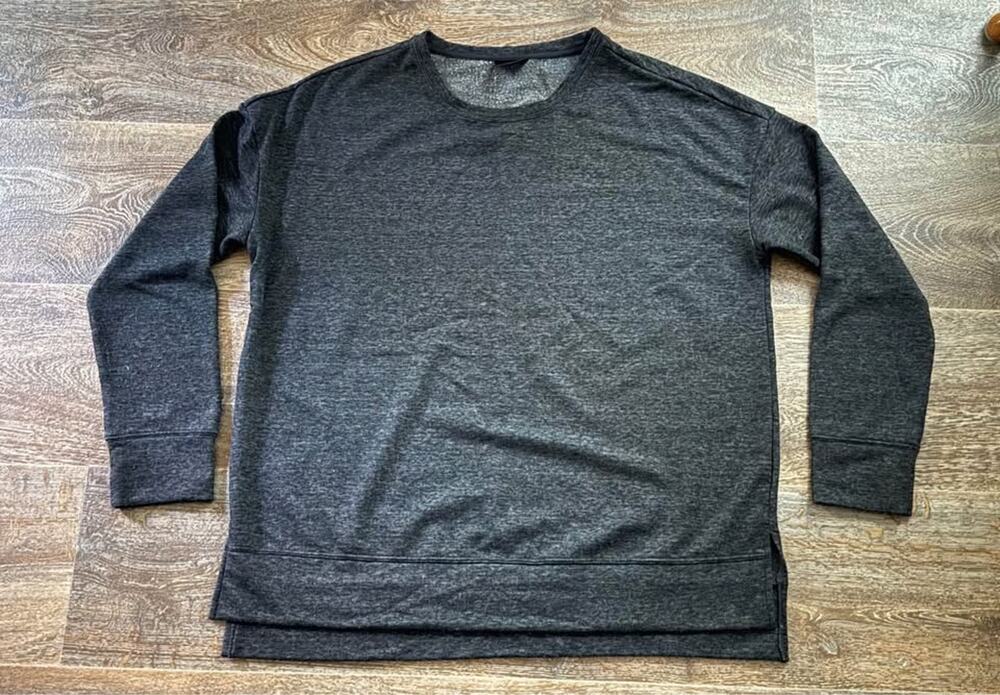 Women’s 32 Degrees Heat Gray Crewneck Long-Sleeve Fleece Top Size Large